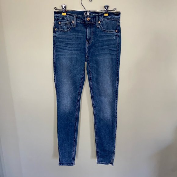 7 For All Mankind Ankle Split Hem Skinny Jeans - Picture 2 of 9